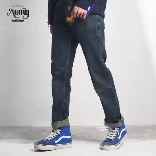 lee深色复古水洗直筒弹力高端休闲牛仔裤美式男流行长裤阿瞳牛社