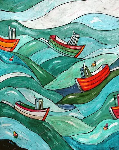 海浪儿童画大全!