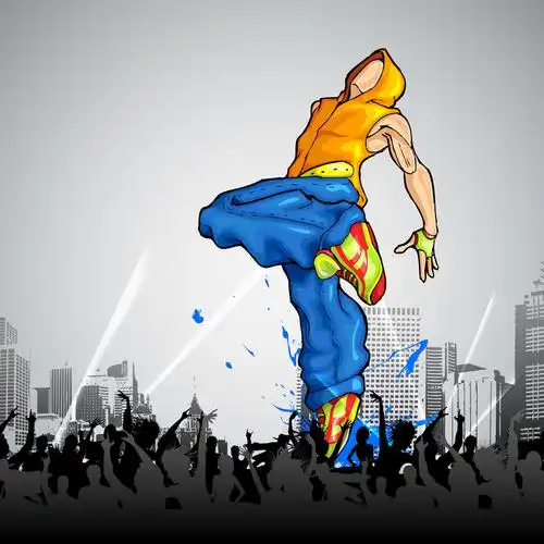 时尚街舞青年插画