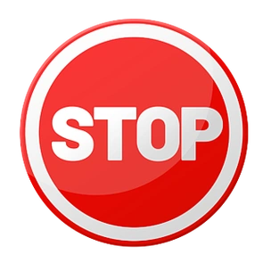 红色圆形交通标示上的白色边框和stop