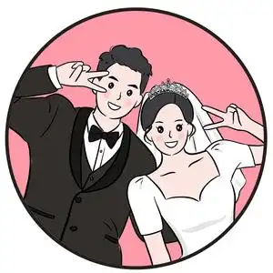 婚礼人形立牌设计约稿制作q版手绘头像定制漫画卡通人物结婚纱照