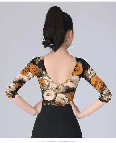 丹宝罗品牌拉丁舞服装恰恰舞蹈服装女拉丁训练服交谊舞小衫练舞服