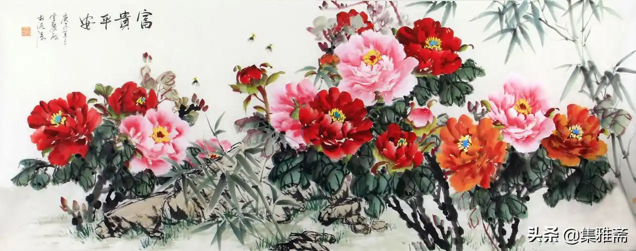 奇趣泼辣的大写意牡丹画,宣丽敏画得淋漓尽致,笔墨纵横真乃