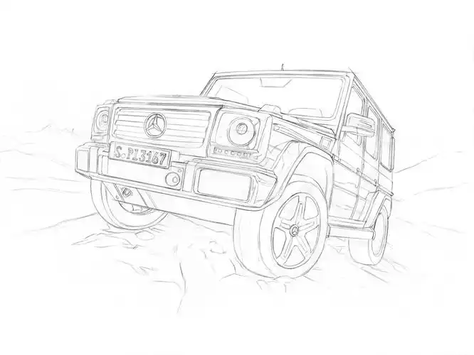 《香港街景or奔驰g500》马克笔手记