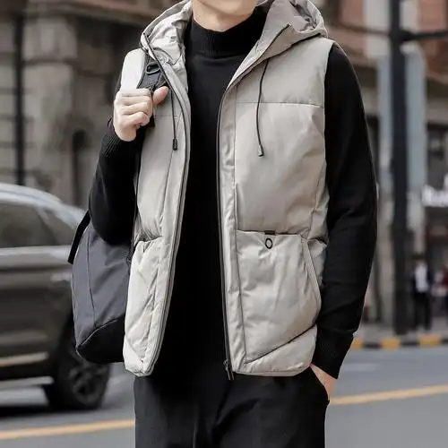 男士马甲冬季男装棉衣青年大码外穿背心韩版修身连帽休闲冬装外套