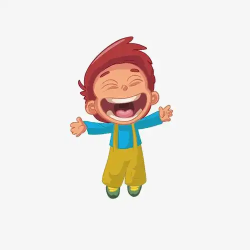 开怀大笑的卡通小男孩