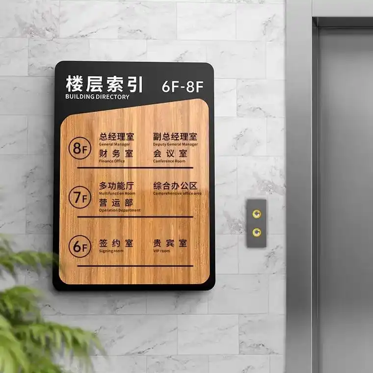 木纹高档楼层指引牌标识牌宾馆大堂大厅房间号导向索引牌小区单元 -