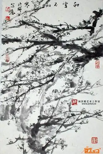 何次联国画艺术,写意花鸟