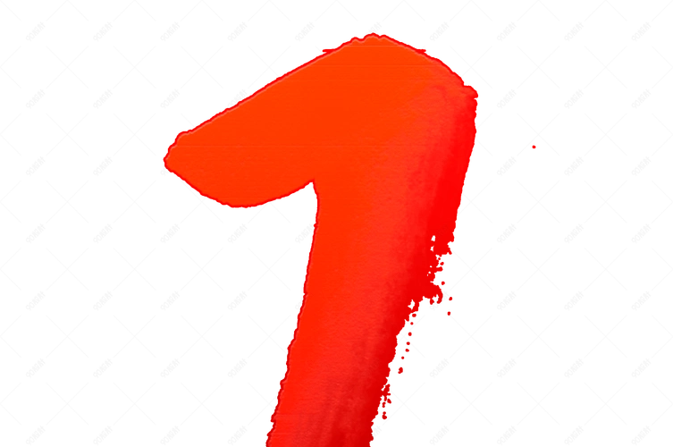 中国风创意渐变红色水墨倒计时数字1