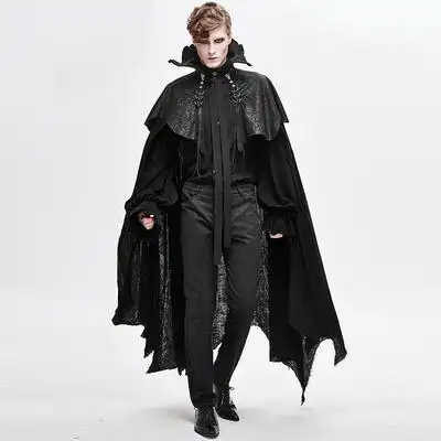 魔叹devilfashion朋克哥特gothic男式披风斗蓬外套ca017风衣