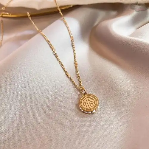 小福字项链设计高档吊坠项坠图案女朋友过年颈饰项链