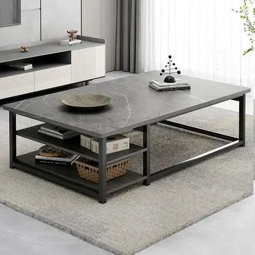 韵美舞灵茶几家用客厅小户型轻奢意式办公室岩板色简约现代小桌子泡茶