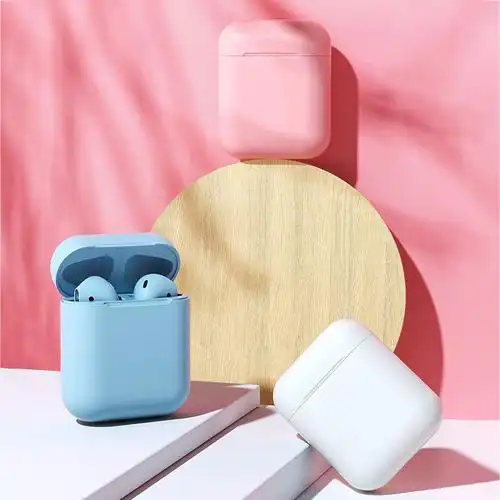 hyundai i12 马卡龙蓝牙耳机真无线运动跑步游戏双耳半入耳式tws 适用