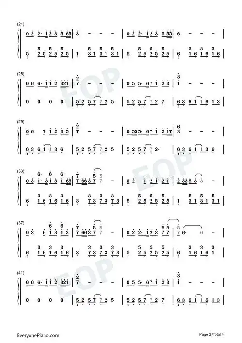 画-赵雷双手简谱预览2