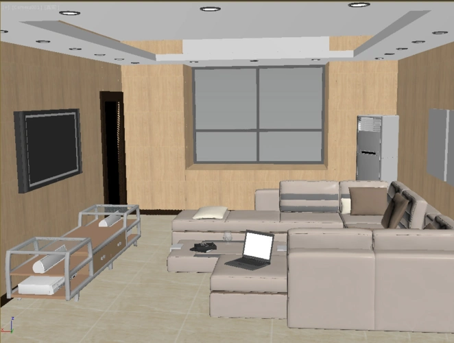 3dsmax客厅制作08- 家具,电器模型导入合并到室内客厅 - 效果图交流区