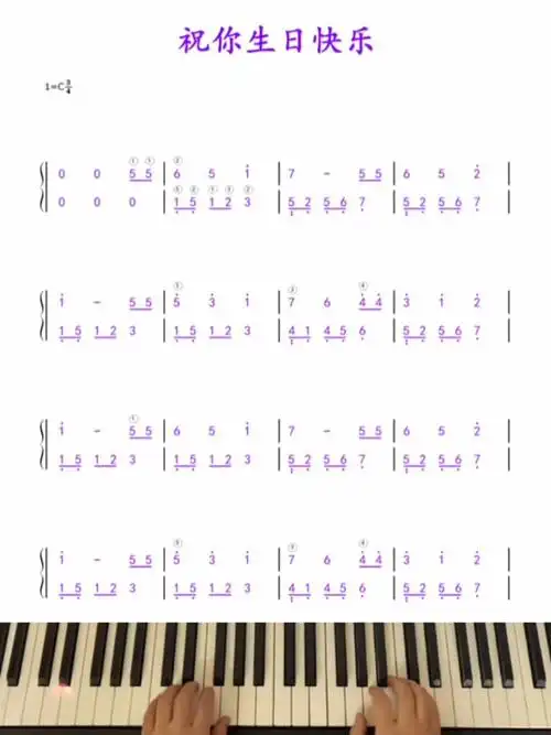 《祝你生日快乐》钢琴简谱教程