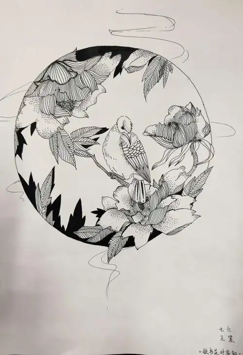 省实验文博初一美术优秀作品——单色装饰画(上篇)