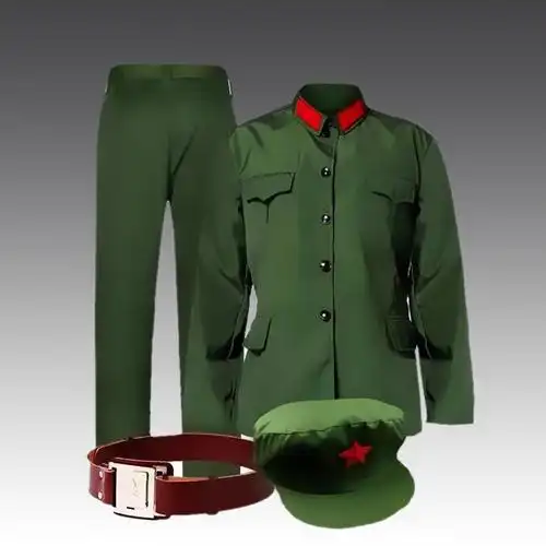 65式军套装男女同款涤卡老红军解放军服怀旧表演舞台演出服怀旧服