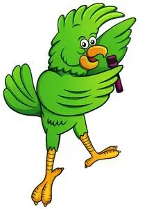 鹦鹉唱歌的麦克风卡通动物人物照片