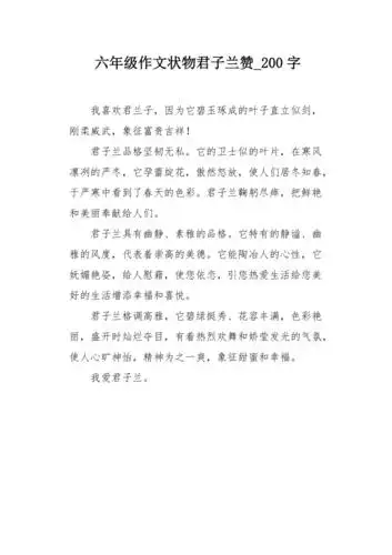 六年级作文状物君子兰赞200字