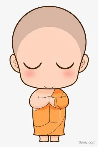 卡通小和尚png素材透明免抠图片卡通手绘