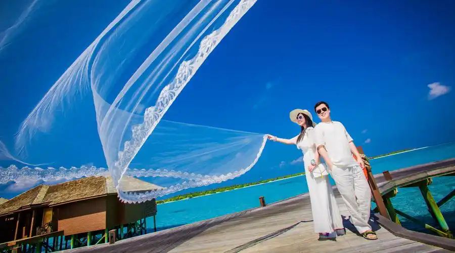 北京印相星空视觉艺术神仙珊瑚岛集体婚礼套餐结婚照艺术写真
