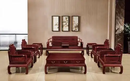 紫光檀客厅家具明式风格  《红木》国家标准中并没有"白酸枝"的名称