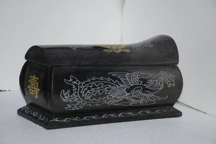 纯天然硬料花岗岩玉黑玉棺材五福棺龙凤棺男女通用款批发