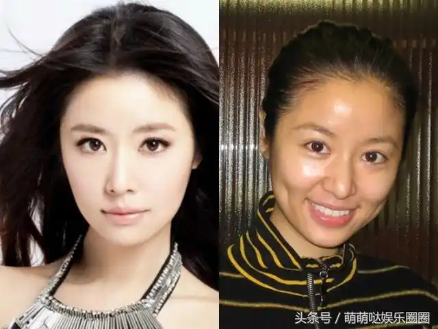 李冰冰卸妆前后