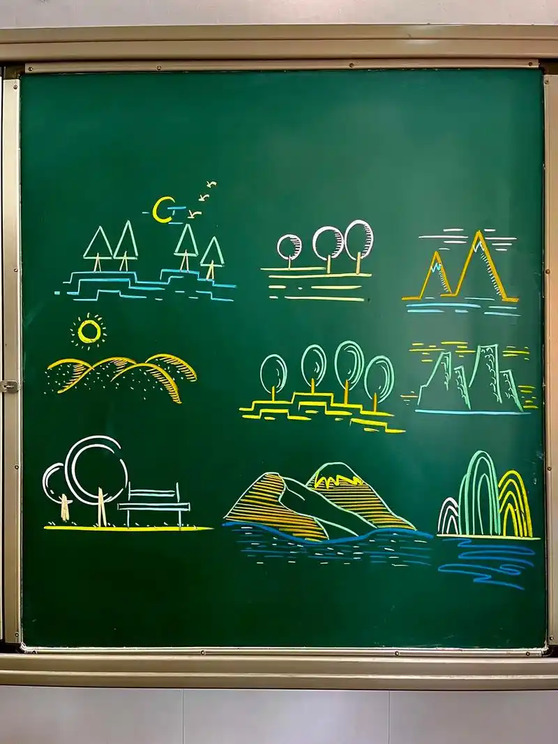 黑板报 #粉笔画 #简笔画 #黑板画 - 抖音