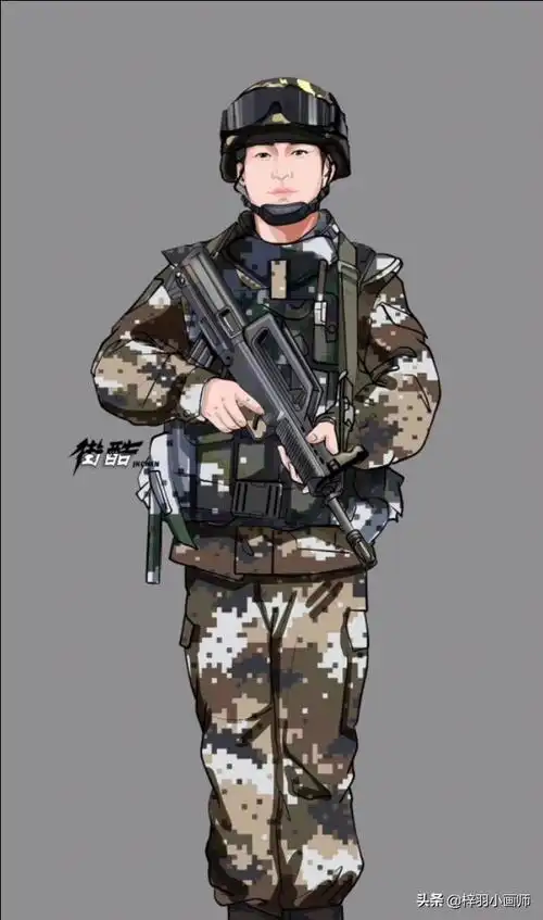 军人卡通头像图片大全(军人手绘头像) - 赤虎壹号