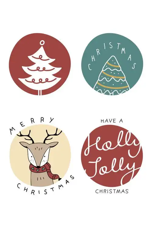 圣诞可爱卡通徽章系列