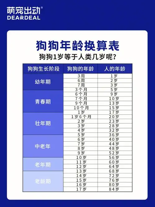 狗狗年龄不同于人类,但可以换算成人类99999899的年龄,让我们