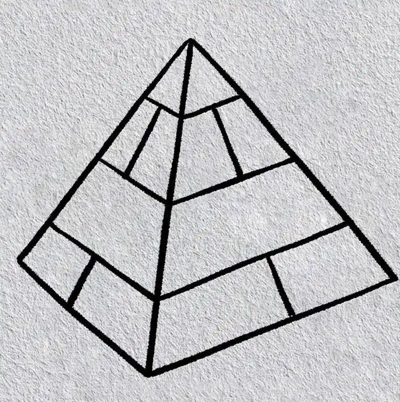 金字塔的简笔画(附步骤) 世界名胜古迹之金字塔,一起画起来吧!