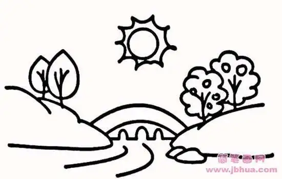 简笔画原创教程春天的风景 昨天为大家推送了一篇风筝简笔春天来了简