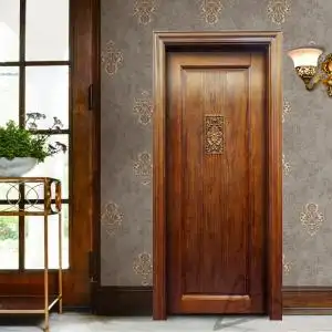 新中式深咖啡色现代简约实木烤漆卧室书房套装门原木门中式门