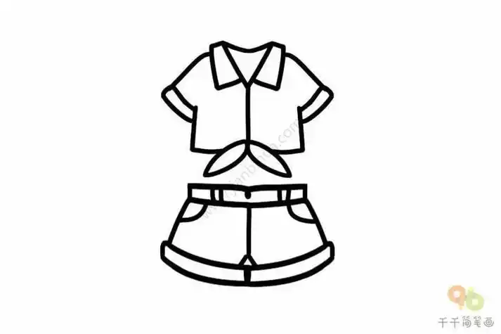 夏天的衣服儿童简笔画