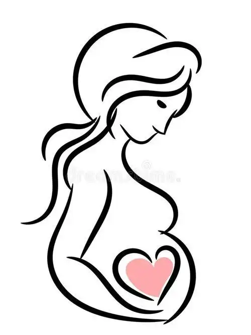 大美怀孕简笔画