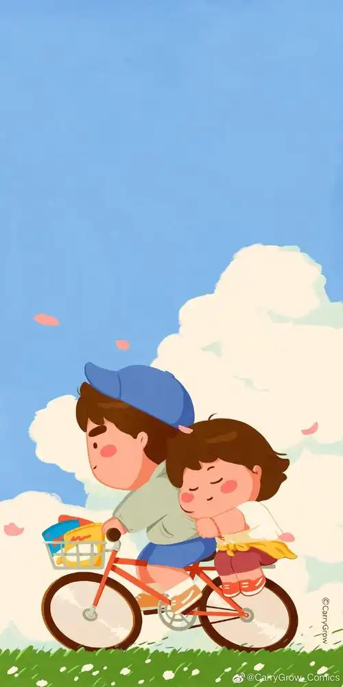 情侣横屏壁纸,高清情侣壁纸(最全小情侣的日常插画图片)