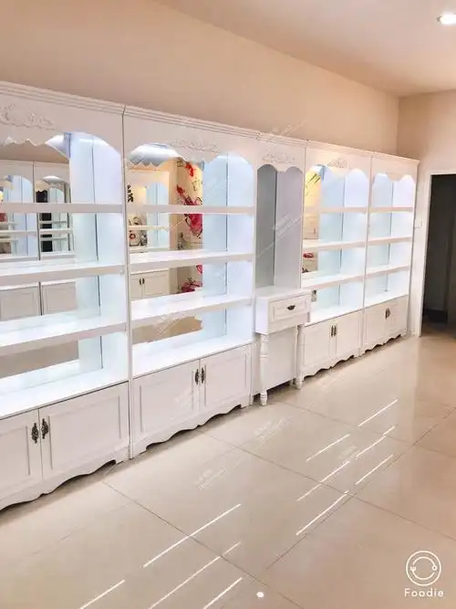现货化妆品展示柜美容院简约韩式现代产品展示柜多层组合陈列柜子