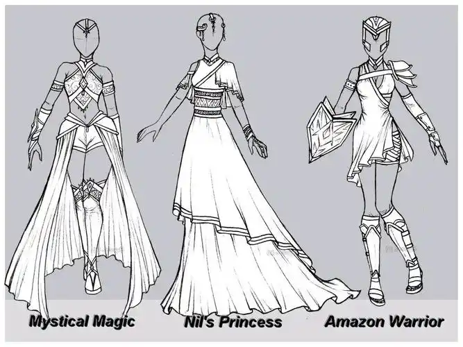 服装线稿示范绘画—听说你还不会画裙子