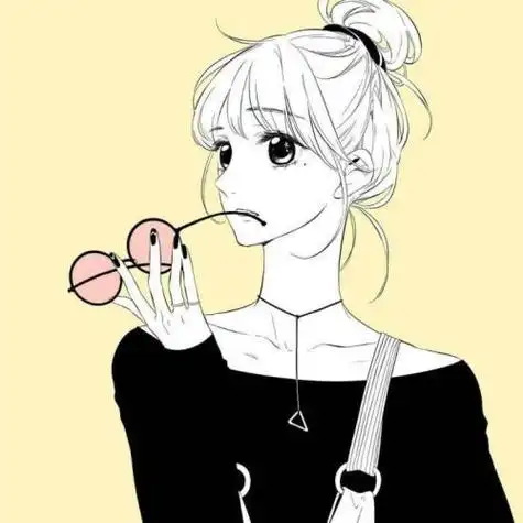 丸子头女生手绘卡通头像女生