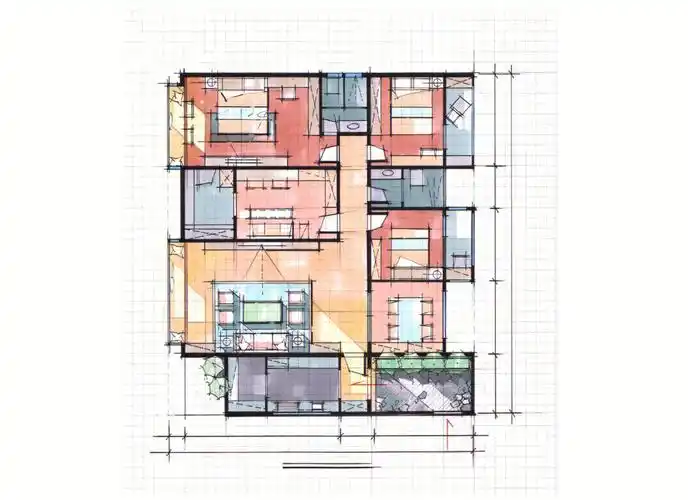 室内手绘平面图平面方案