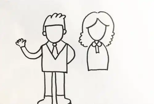 一家人爸爸妈妈简笔画怎么画 卡通爸爸妈妈简笔画画法