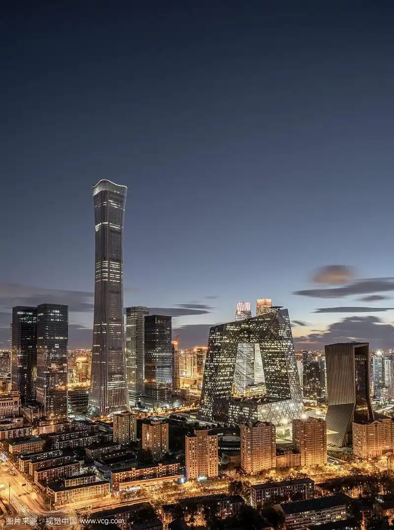 北京cbd夜景天际线