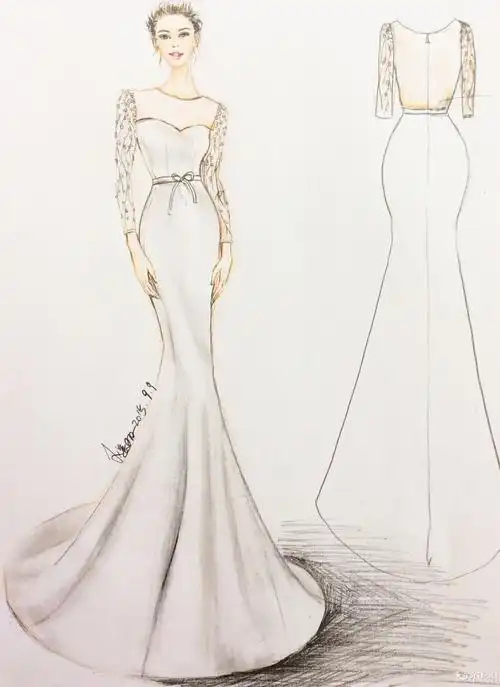 详细的婚纱礼服效果图解!-服装画/服装设计手稿 - 穿针引线服装论坛