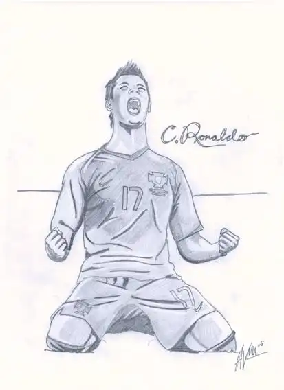 求c罗漫画形象,最好简单点,最好要黑白的,好评