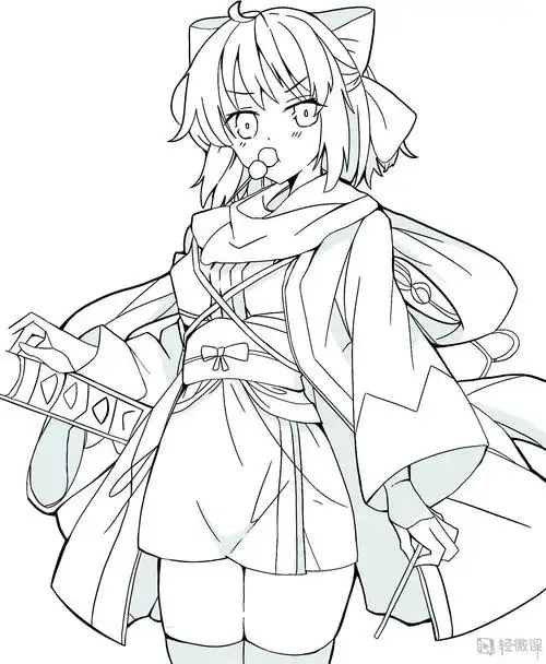 作业:动漫线稿零基础入门学习之主线与辅线的画法练习 - 翠小a