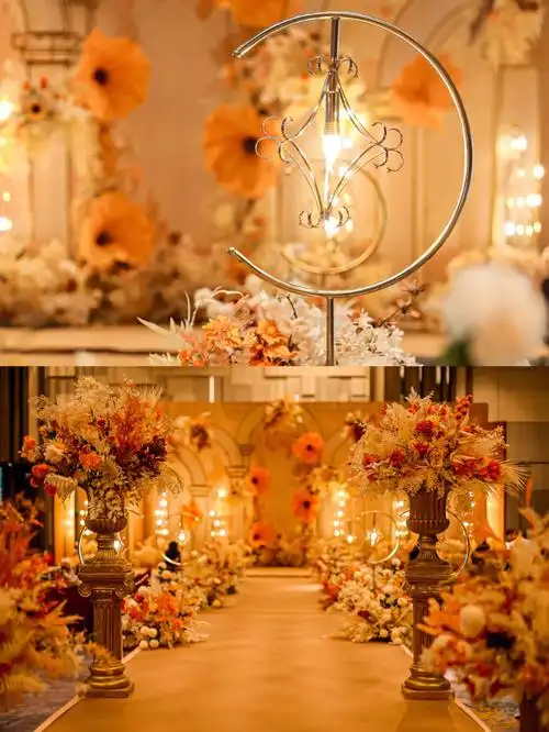 性价比极高的小众暖橙色婚礼布置上海婚礼