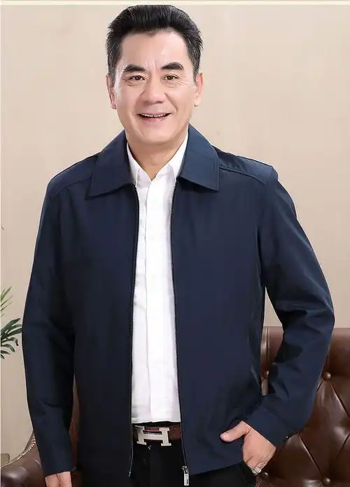 中年男外套装爸爸40秋季50秋装60岁中老年人爷爷老人加厚冬装棉衣